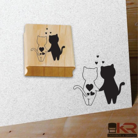 Carimbo Gatinhos namorados