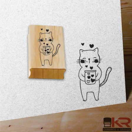 Carimbo Gatinho potinho de Amor