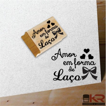 Carimbo Amor em forma de Laço