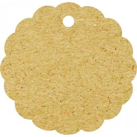 Tags Kraft 240g - Redonda Ondulada - Sem Impressão